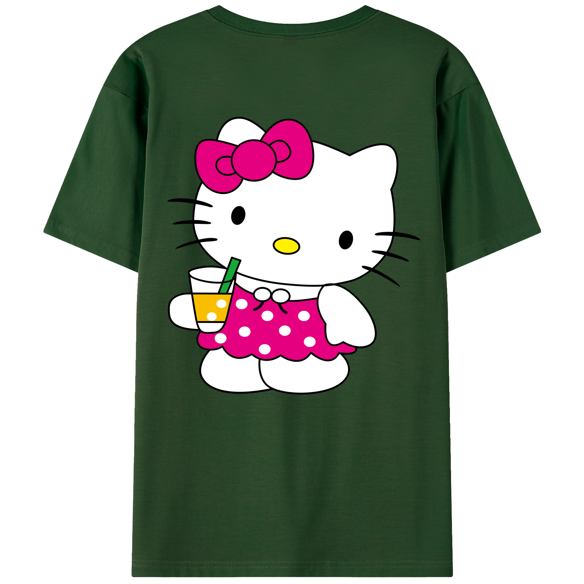 （画像用） Hello Kitty ハローキティ 綿100％半袖Tシャツ（背面プリント）